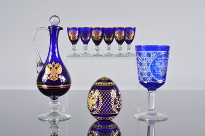 Lot 237 - Nine items of Russian glass