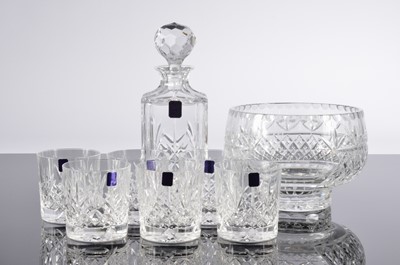 Lot 242 - A boxed set of six Edinburgh Crystal Whisky tumblers and a decanter and stopper