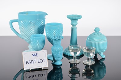 Lot 251 - A group of Victorian and later opaque blue glass ware