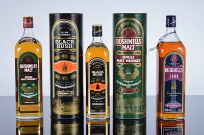 Lot 277 - Five bottles of Irish Whiskey by Bushmills