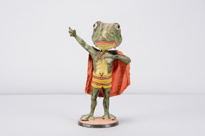 Lot 1 - A late 19th century German papier-mâché frog swimmer nodder