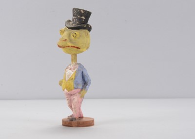 Lot 7 - A late 19th  or early 20th century Thüringen frog in top hat nodder