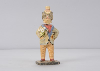 Lot 14 - A late 19th century Thüringen anthropomorphic Aesthetic gentleman tabby cat nodder