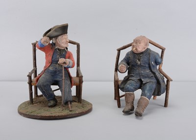 Lot 88 - A pair of mid 19th century German composition old Chelsea and Greenwich Pensioners