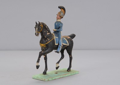 Lot 95 - A mid 19th century Thüringen wood and composition European cavalry, possibly Swedish