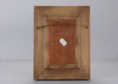 Lot 98 - A late 19th century continental oil on board of a boy dressed as soldier with wooden soldiers in the background