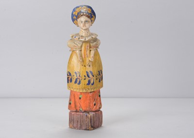 Lot 114 - A Sergiev Posad large 19th century trihedrial doll