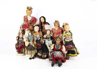Lot 222 - A large quantity of European costume dolls