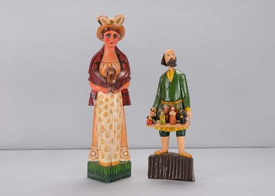 Lot 130 - Two recent Sergiev Posad (Russian) trihedral dolls