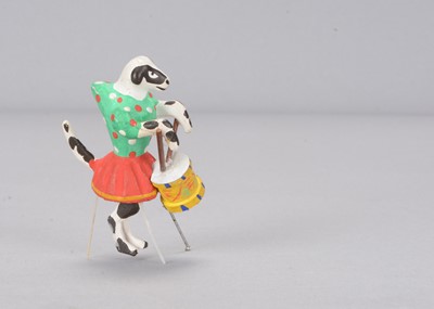 Lot 146 - A late 19th century German bristle toy circus dog with drum