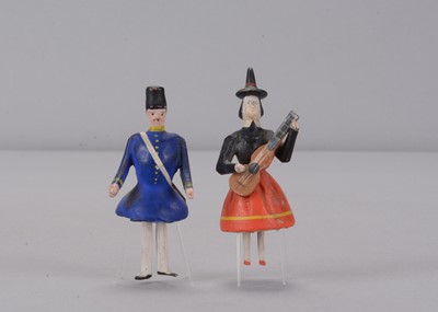 Lot 152 - Two late 19th century German bristle dancing toys