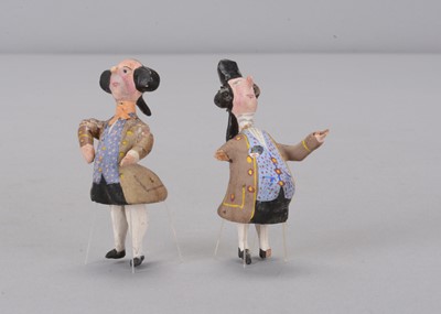 Lot 157 - Two 19th century German 18th century comic gentlemen bristle toys