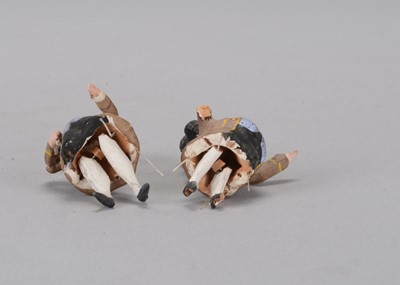 Lot 157 - Two 19th century German 18th century comic gentlemen bristle toys