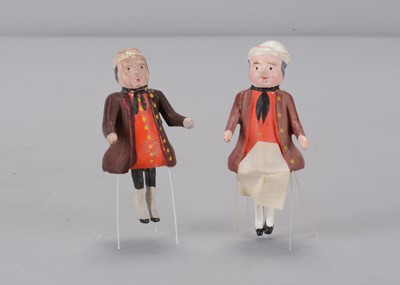 Lot 158 - Two 19th century German fat gentleman bristle toys