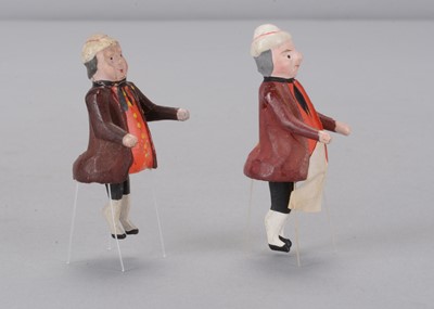 Lot 158 - Two 19th century German fat gentleman bristle toys