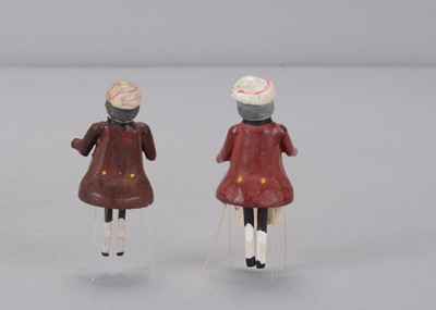 Lot 158 - Two 19th century German fat gentleman bristle toys