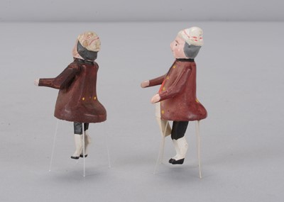 Lot 158 - Two 19th century German fat gentleman bristle toys