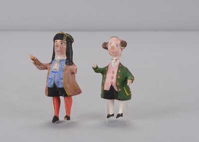 Lot 166 - Two 19th century German 18th century comic gentlemen bristle toys