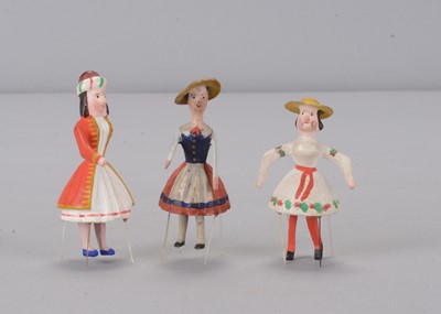 Lot 171 - Three late 19th century German female bristle toys