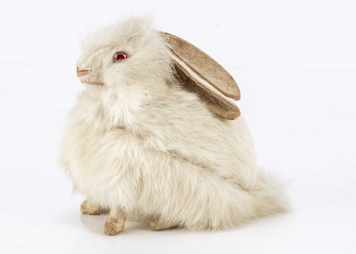 Lot 5 - An early 20th century white rabbit fur White Rabbit Easter egg