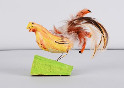 Lot 214 - A German cockerel squeak toy, probably early 20th century