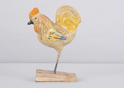 Lot 217 - A late 19th century Thüringen cockerel squeak toy