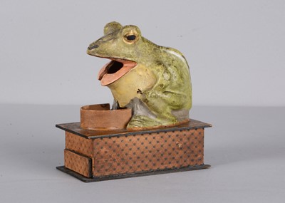 Lot 231 - A mid to late 19th century Thüringen frog eating fly crank handled ‘eater’