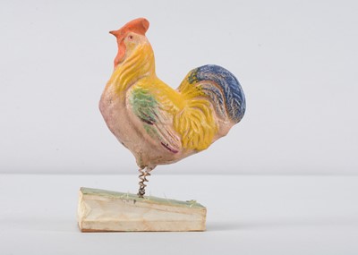 Lot 234 - A late 19th century Thüringen cockerel squeak toy