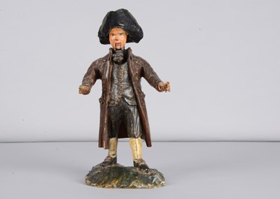 Lot 247 - A mid 19th century Rhöner carved wooden Rhönwackler (nodder) man in tricorne hat