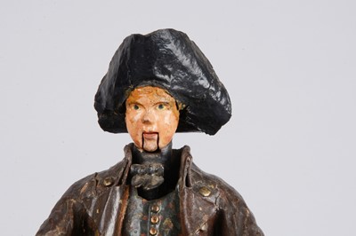 Lot 247 - A mid 19th century Rhöner carved wooden Rhönwackler (nodder) man in tricorne hat