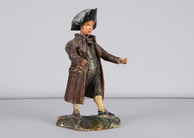 Lot 247 - A mid 19th century Rhöner carved wooden Rhönwackler (nodder) man in tricorne hat