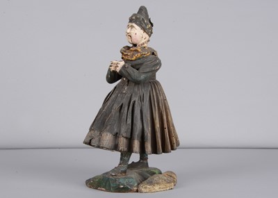 Lot 250 - A mid 19th century Rhöner papier-mâché and wood Rhönwackler (nodder) woman