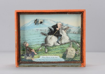 Lot 264 - A mid 19th century ‘Mechanical Box’ picture of a physician sand toy