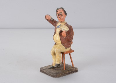 Lot 308 - A mid 19th century Thüringen gentleman playing cards nodder