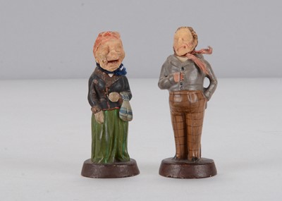 Lot 429 - Two mid to late 19th century small Thüringen characters with wax heads