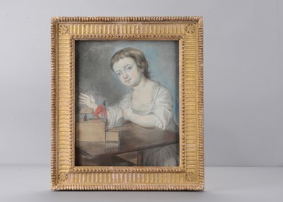 Lot 465 - A mid 18th century pastel of Thomas Osborne Marquess of Carmarthen with his tumbling toy