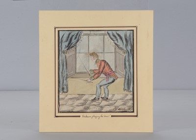 Lot 468 - A 19th century water colour of Dicksen playing the Devil