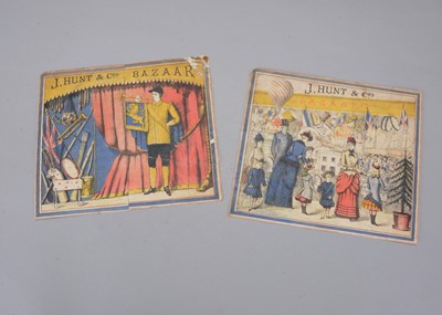 Lot 487 - Two late 19th century J. Hunt & Co’s Bazaar advertising leaflets