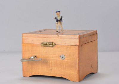 Lot 499 - A late 19th century clockwork cylinder music box with dancing sailor