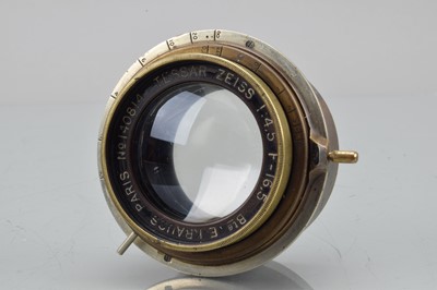 Lot 9 - An E Krauss Paris Zeiss 16.5cm f/4.5 Tessar Brass Lens