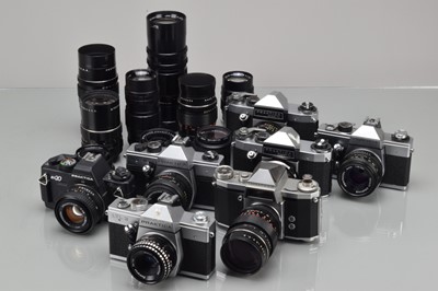 Lot 176 - A Tray of Praktica SLR Cameras