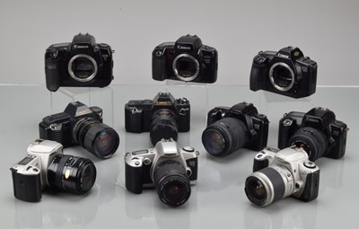 Lot 222 - A Tray of Canon SLR Cameras