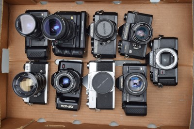 Lot 227 - A Tray of SLR Cameras