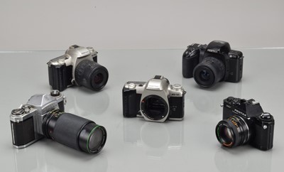 Lot 231 - Five Pentax SLR Cameras