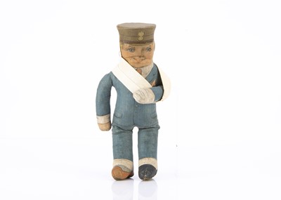 Lot 58 - A rare Dean’s Rag Book Co Wounded 1st World War Soldier doll for Boots the Chemist