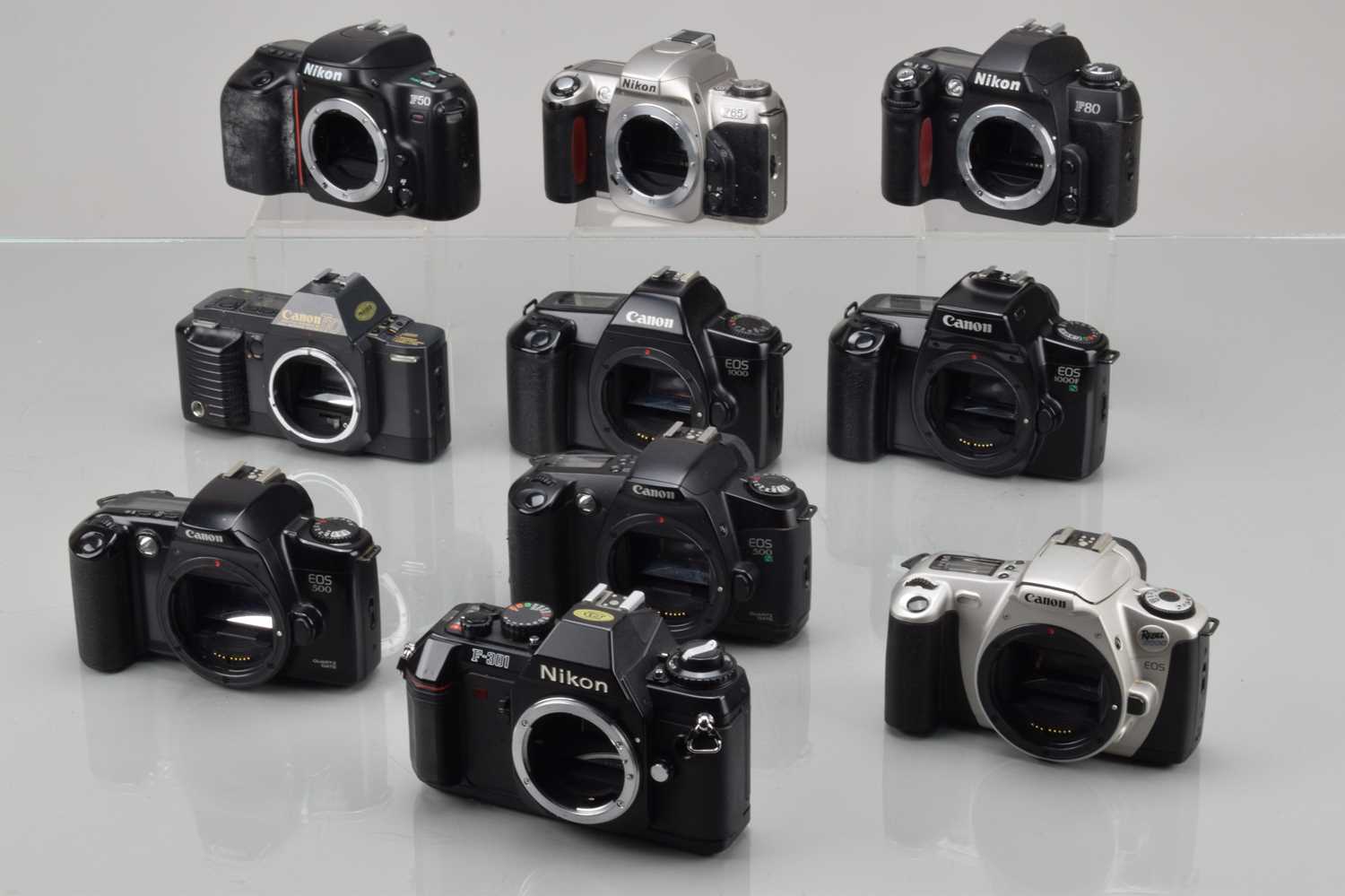 Lot 273 - A Tray of Nikon and Canon SLR Camera Bodies