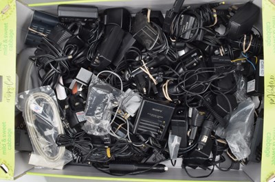 Lot 286 - A Tray of Camera Battery Chargers and Cables