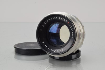 Lot 326 - A Carl Zeiss Jena T 80mm f/2.8 Biometer Pre Set Lens