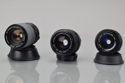 Lot 371 - Three Olympus OM Zoom Lenses