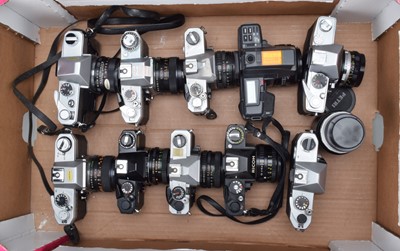 Lot 395 - A Tray of SLR Cameras